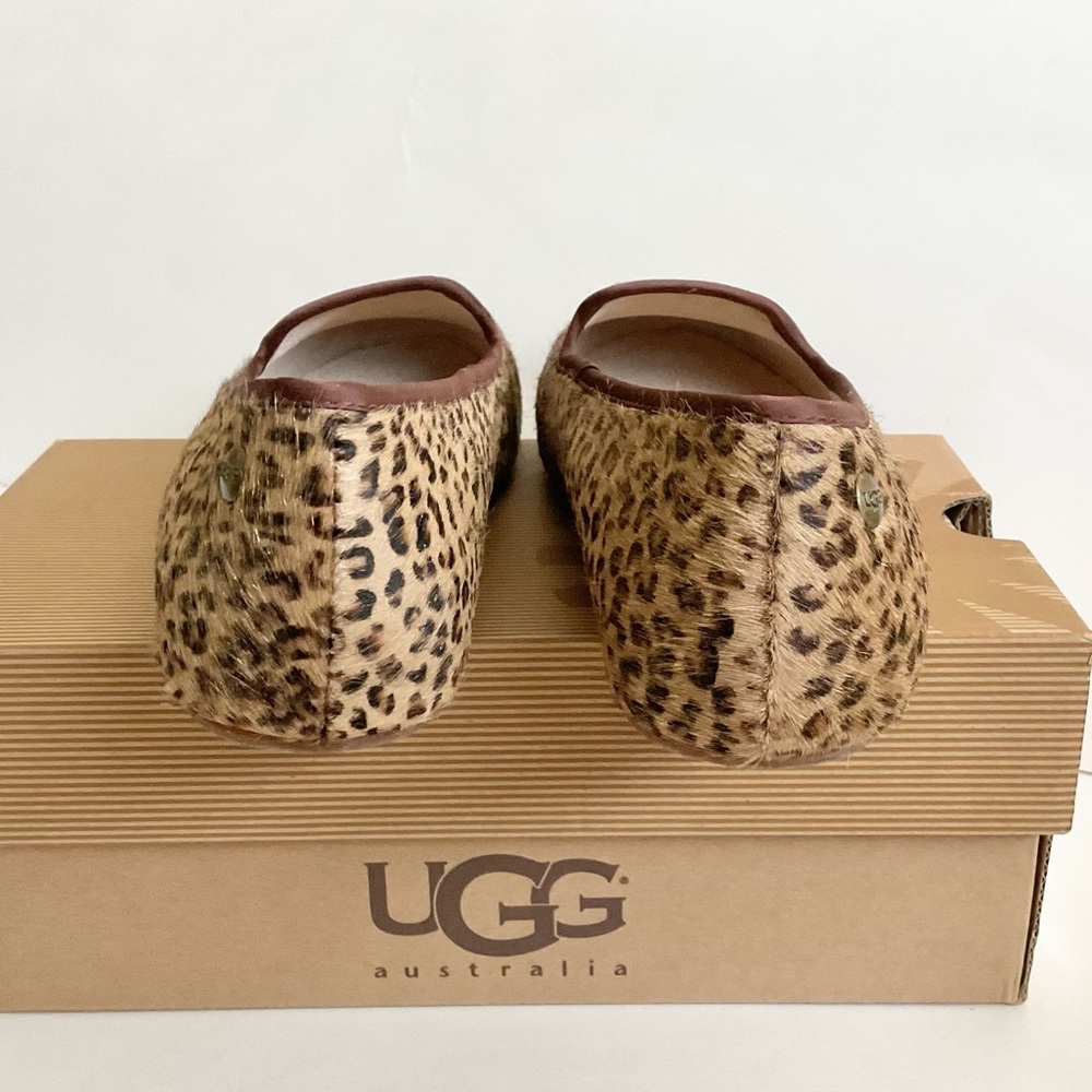UGG ALLOWAY METALLIC LEOPARD CALF HAIR Ballet Flats Shoes NEW - Picture 11 of 15